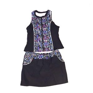 Two piece high neck tankini